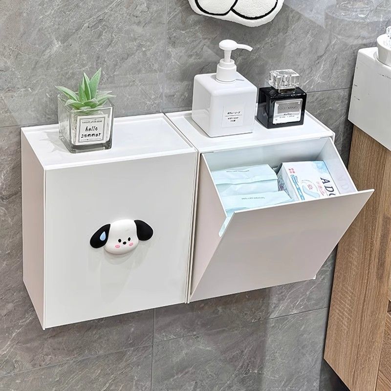 Sanitary napkin storage box wall-mounted household bathroom toilet aunt towel waterproof non-perforated tissue box storage rack