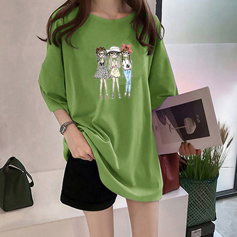 Cross-border 2022 Summer New Loose Harajuku Style Short-sleeved T-shirt Female Student Korean Style Top Loose Casual Trendy