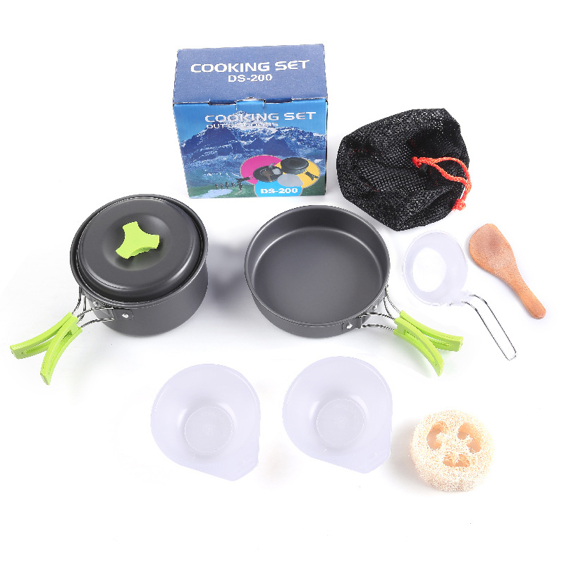 Picture of Amazon Explosions DS-200 Outdoor Portable Camping Set Pot for 1-2 People Picnic BBQ Pot Tableware