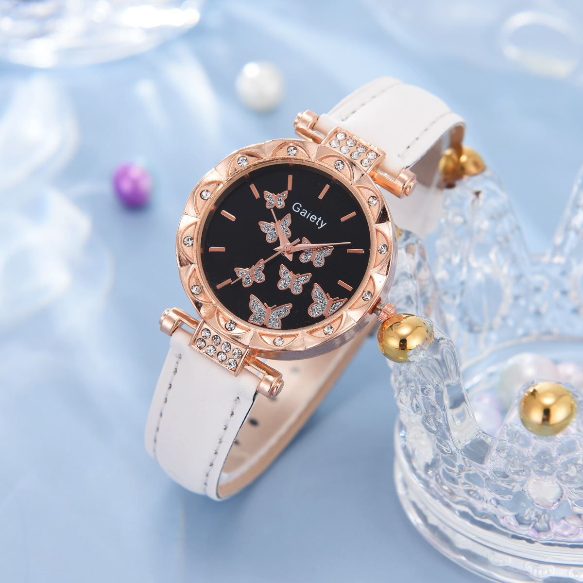 Picture of New TikTok Popular Women's Watch Fashion Personality Simple Watch Butterfly Digital Belt Watch Set
