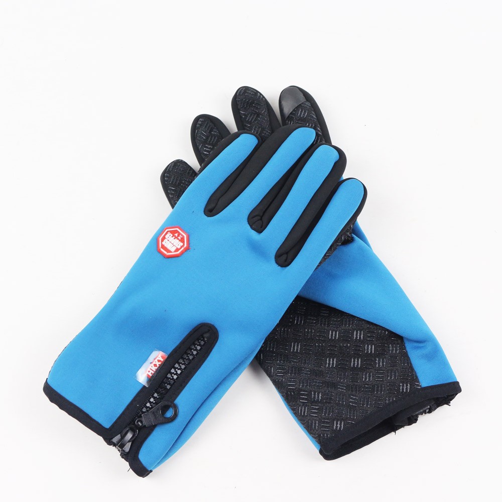 Picture of Touch Screen Gloves Winter Warm Fleece Gloves for Men and Women Cycling Outdoor Sports Non-Slip Snow Mountaineering Zipper Motorcycle