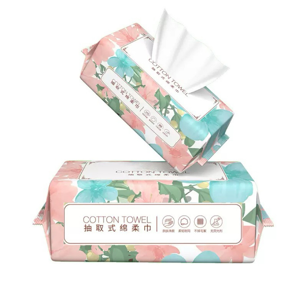 Picture of Wash towel dry and wet dual-use disposable cotton soft towel enlarged thick removable face towel makeup remover cleansing towel wholesale