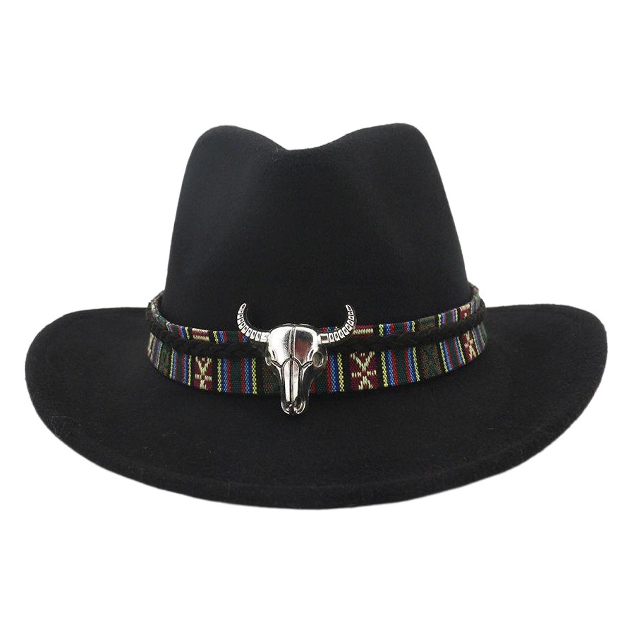 AliExpress Amazon ebay new woolen Western Denim top hat ethnic style men and women couple hat MNNZ020