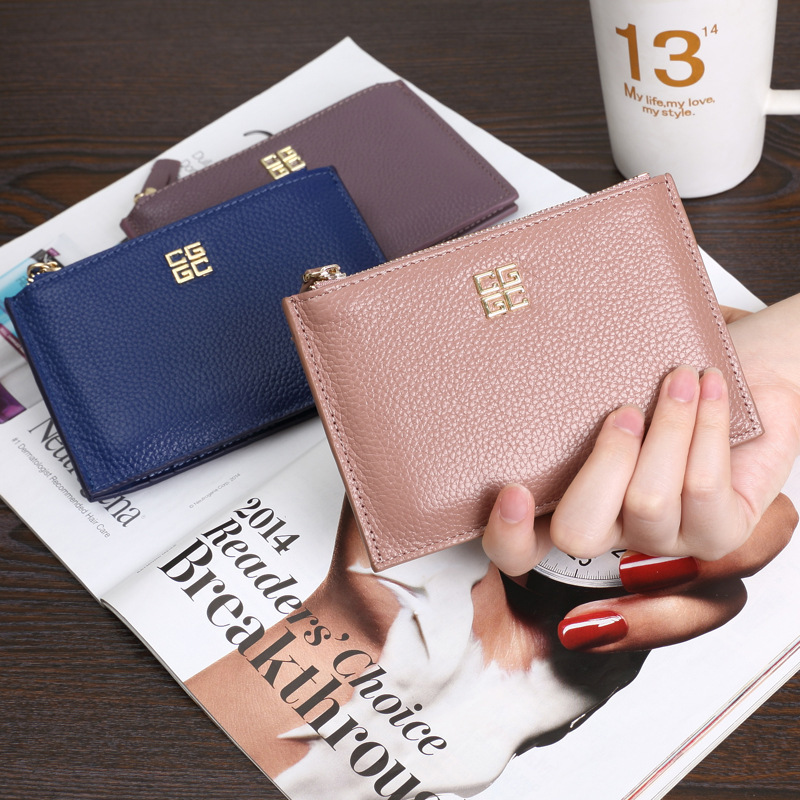Picture of Vintage All-match Wallet Women's 2024 New First Layer Cowhide Card Holder Two-in-one Thin Multi-card Zipper ID Holder