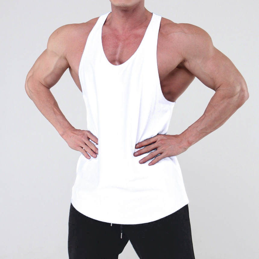 Picture of Trendy men's sports vest men's fashion brand summer solid color all-match sleeveless I-shaped running training clothes fitness clothes
