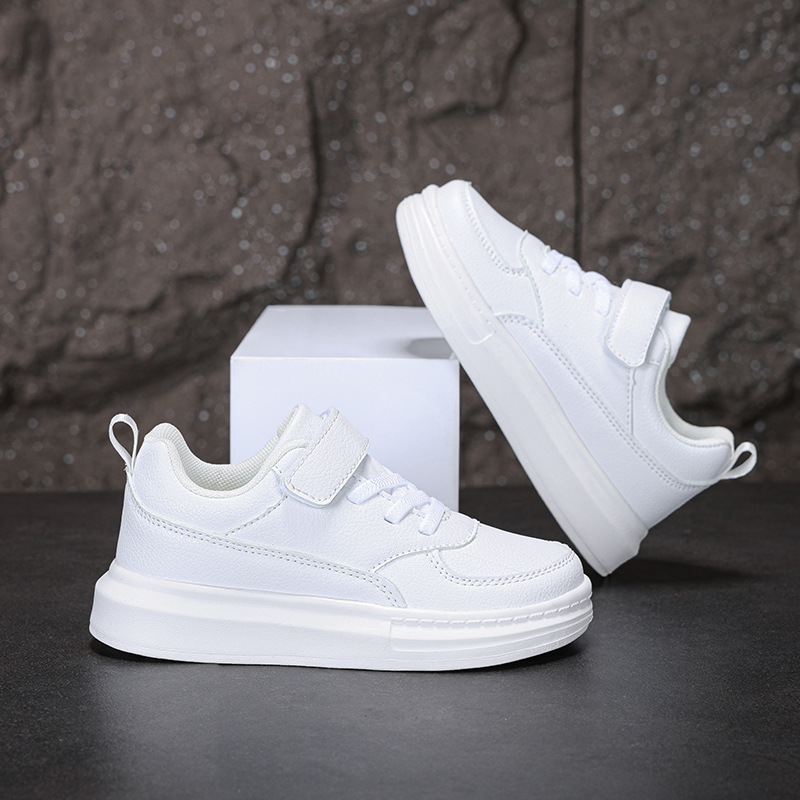 Cross-border 2025 Explosions Children's sneaker Boys Autumn and Winter Running Shoes Mesh Lightweight Breathable Velcro White Shoes