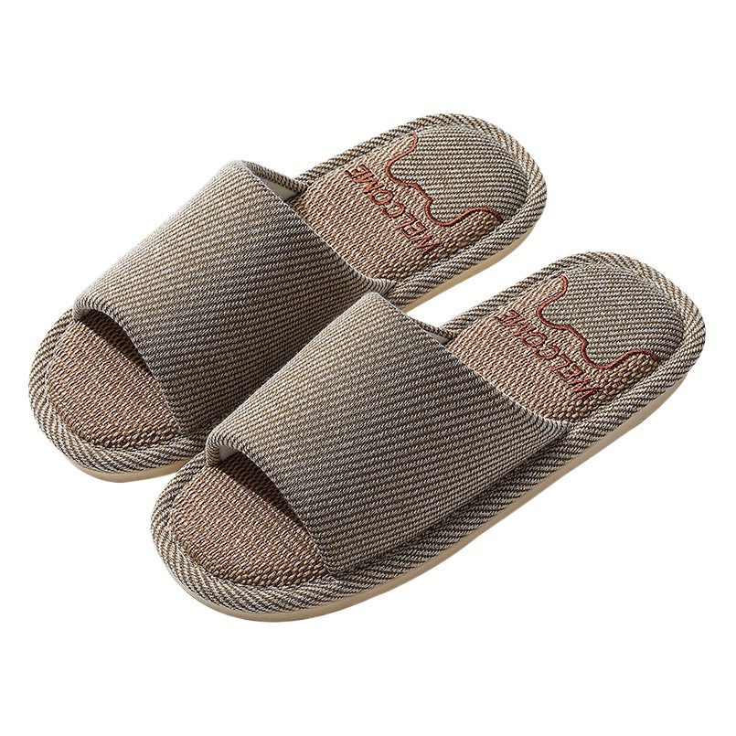 Linen High-Heeled Slippers for Deodorant Spring and Autumn Seasons Cotton and Linen Sandals for Home Indoor Silent Fabric Sandals for Women Wholesale