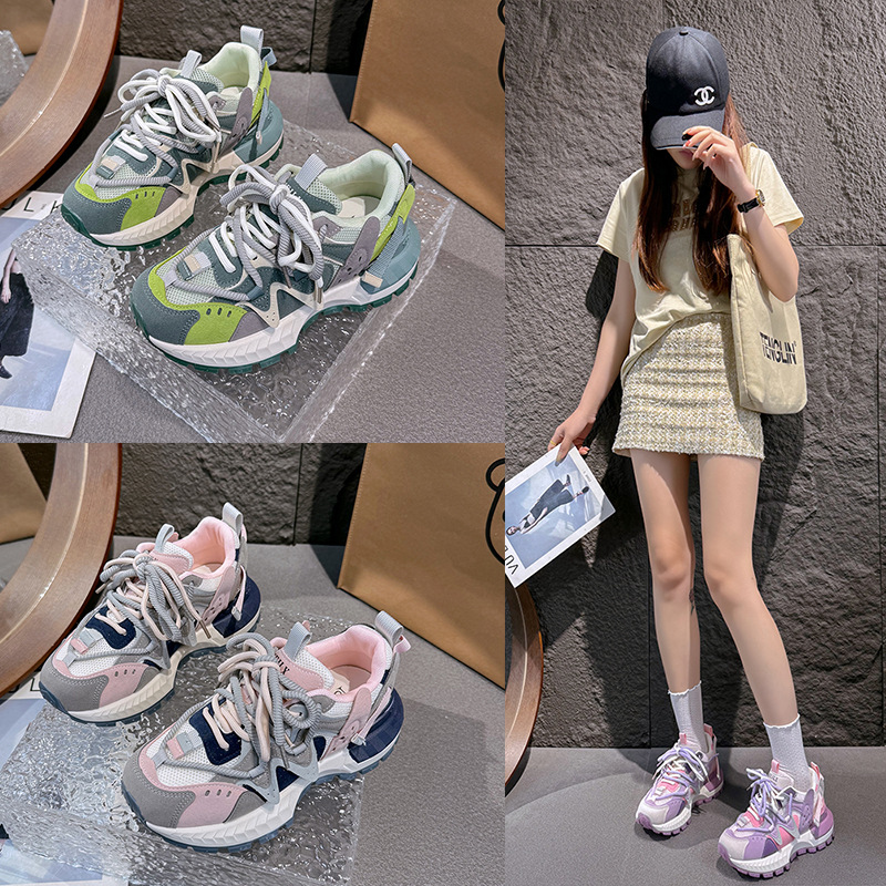 Mesh Breathable Thick-soled Torre Shoes Women's Summer 2024 New Niche Elevated sneaker Fashion Forrest Gump Shoes for Students