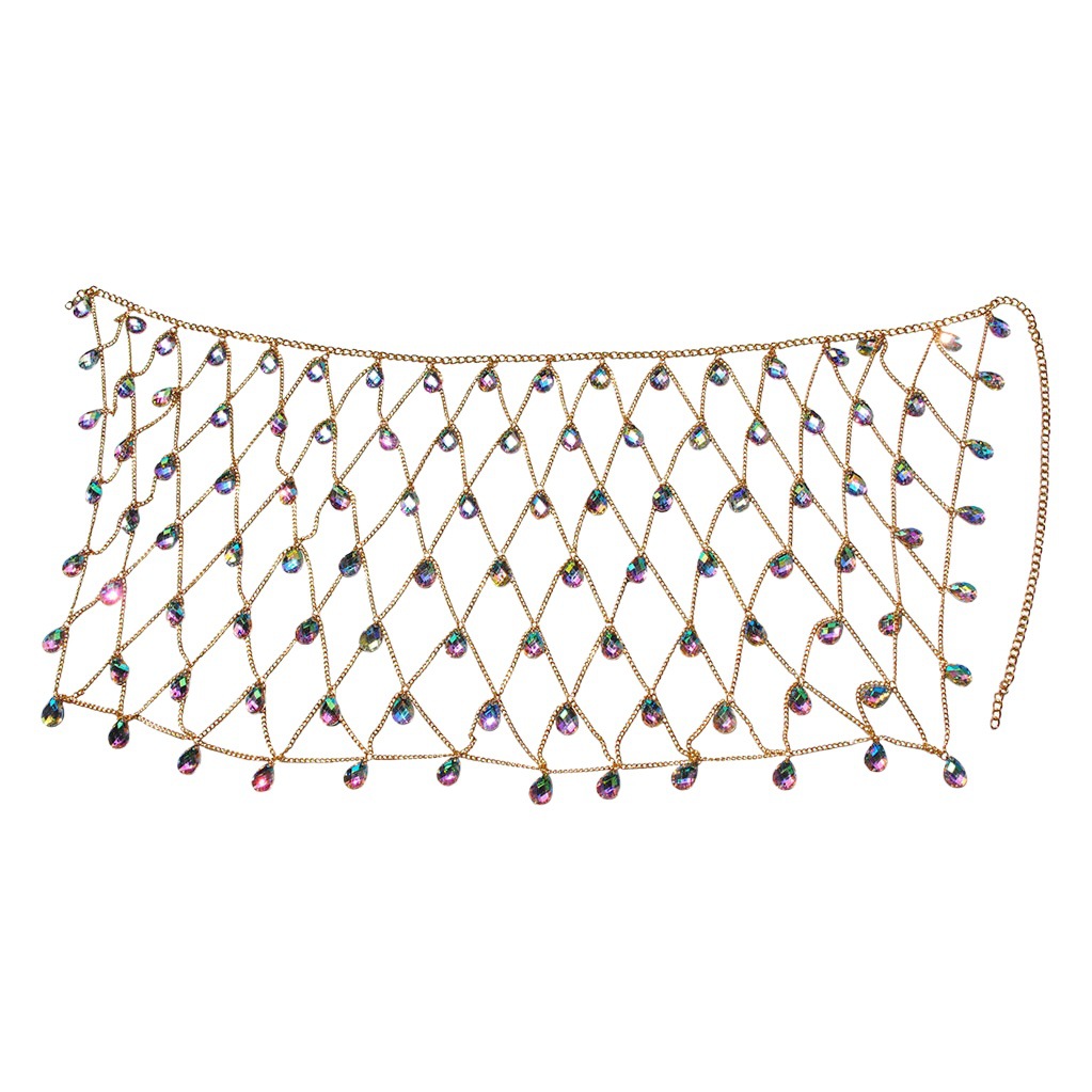 European and American Cross-Border Hot-Selling Jewelry 2024 New Acrylic Sexy Water Drop Pendant Skirt Waist Chain Body Chain