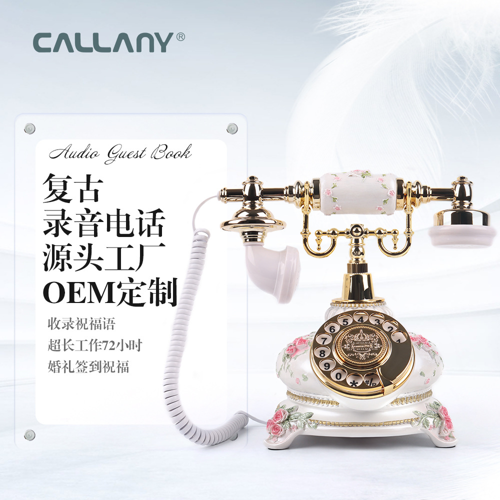 Cross-border retro card recording message telephone hotel home wedding fixed landline telephone factory wholesale