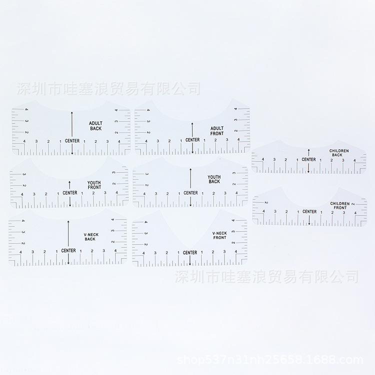 Cross-border New T-shirt Guide Ruler Round Neck Calibration Tool Sewing Ruler Centering Alignment Tool Ruler