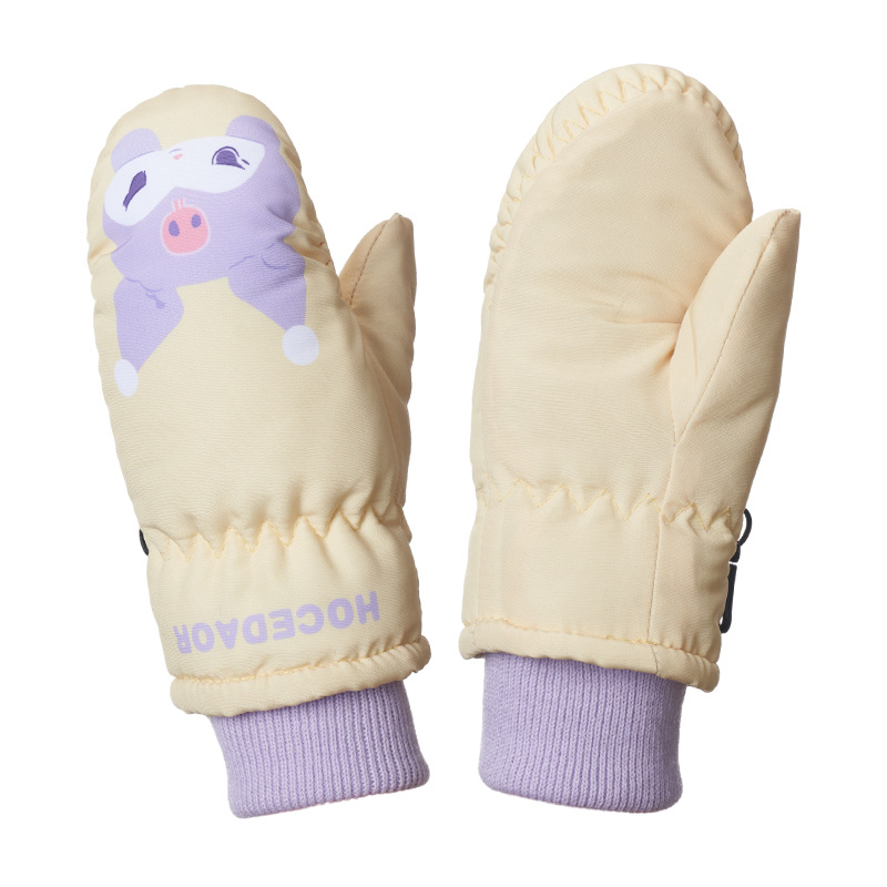 Picture of Cartoon children's fleece-lined ski gloves 2-5 years old baby outdoor warm gloves thickened non-slip children's gloves winter