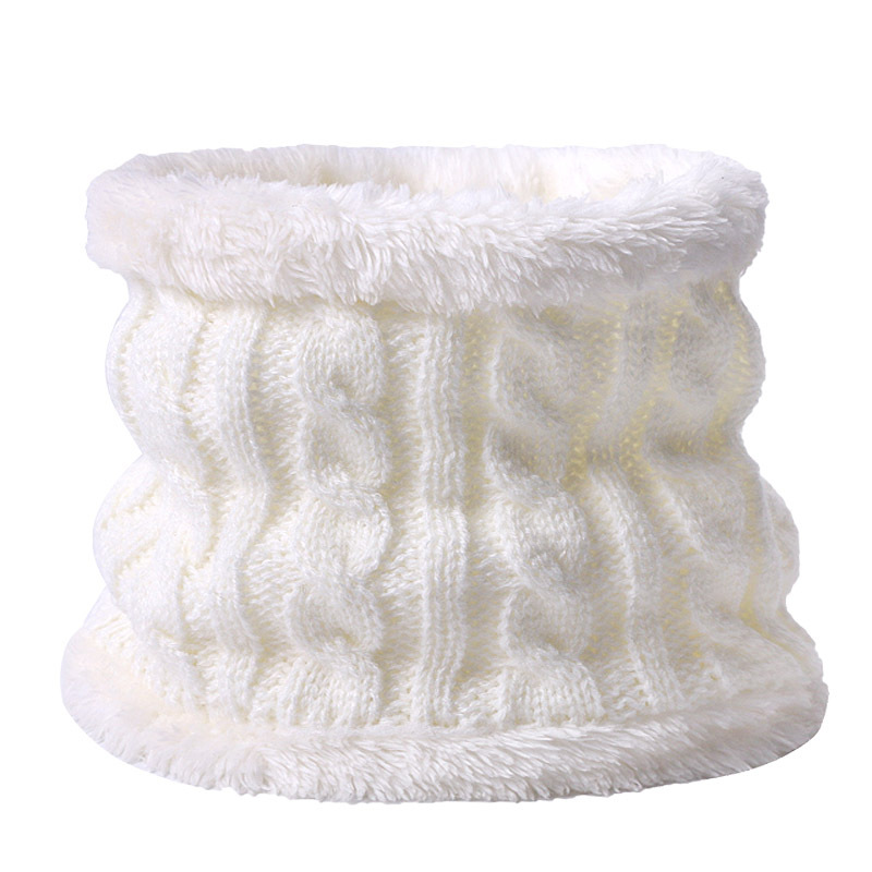 Picture of Winter Children's Neck Hat Two-Piece Pompom Baby Baby Knitted Hat Warm Wool Fleece-Lined Thickened Neck Set