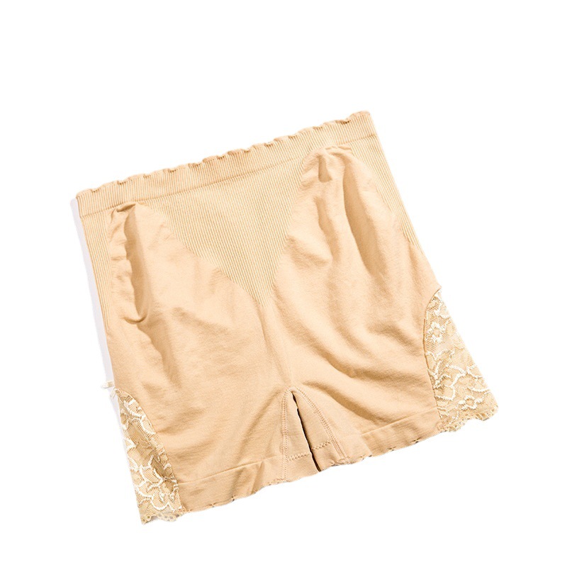 Factory wholesale nude wear safety pants women's anti-slip lace bottoming shorts belly hip slim pants