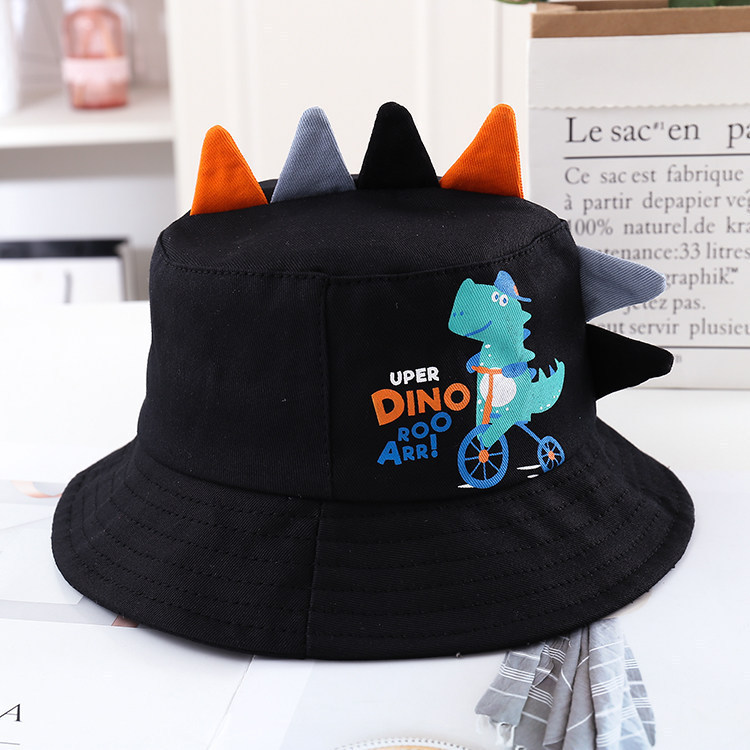 Picture of Ins Hat Children's Spring and Summer New Children's Cartoon Small Dinosaur Basin Hat Korean Baby Sunscreen Fisherman Hat