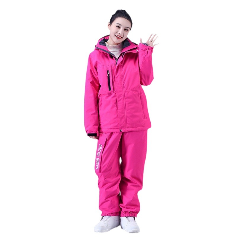 Ski Suit Women's Ski Pants Loosen Version OVER SIZE Winter Waterproof Warm Snowboard Pants suit
