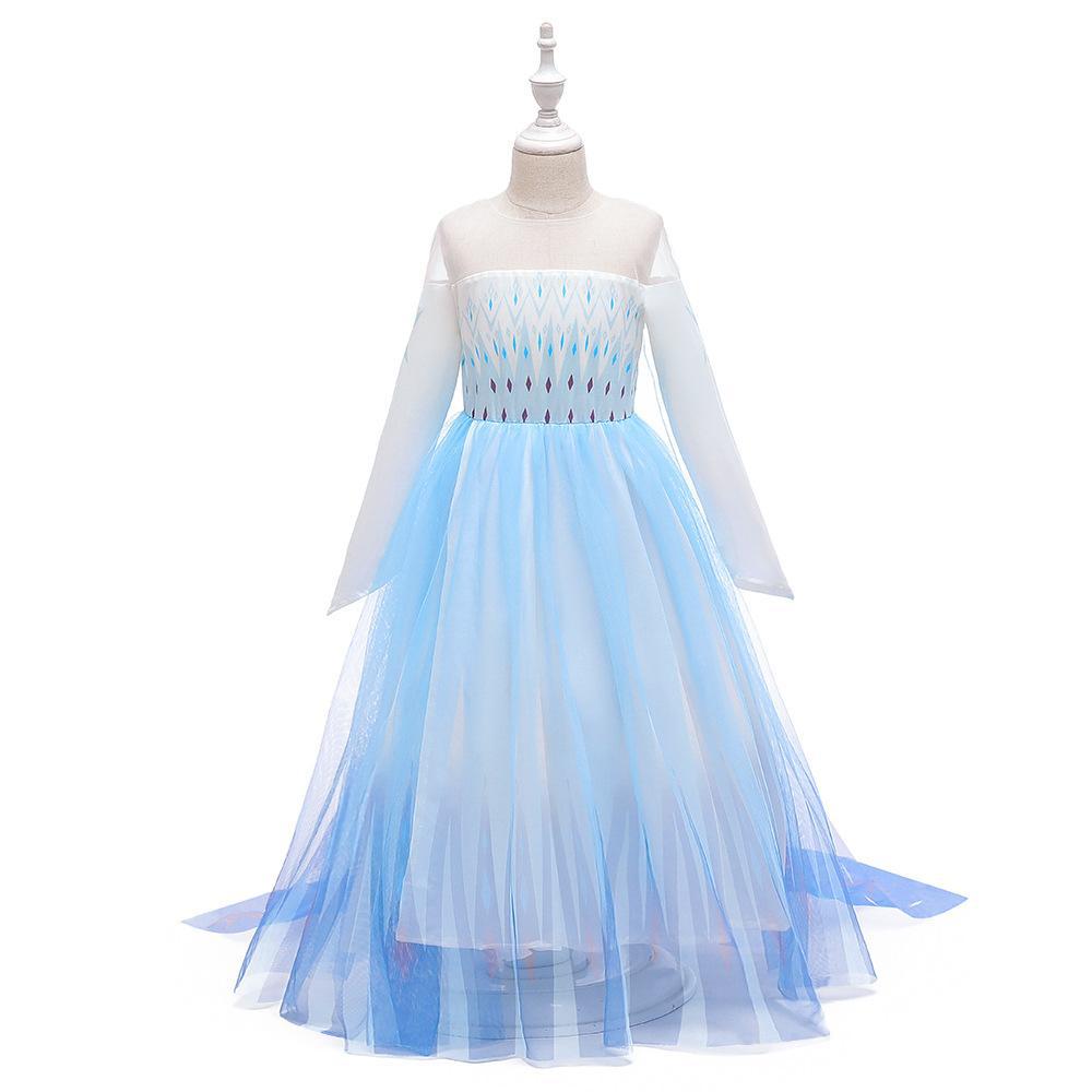Picture of Frozen 2 Kidsren's Dress Princess Dress Girl Elsa Snowflake Dress Frozen Elsa Princess Style