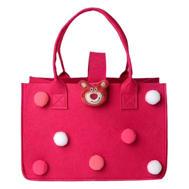 Felt bag new fur ball cartoon handbag gift bag handbag shopping bag baby birthday gift bag