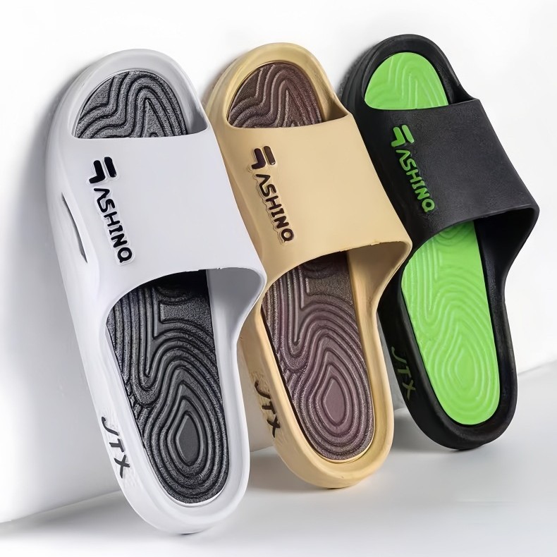 Summer Thick-soled Flat-soled All-match Slippers Women's Fashionable Home Black Women's Slip-on Feeling Household Women's Soft-soled Sandals