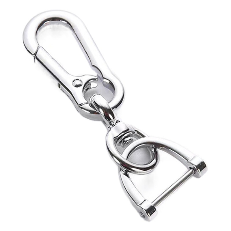 Car Keychain 8-Character Buckle Horseshoe Buckle Anti-Lost Metal Key Ring Pendant Accessories Simple Creative Gift Wholesale