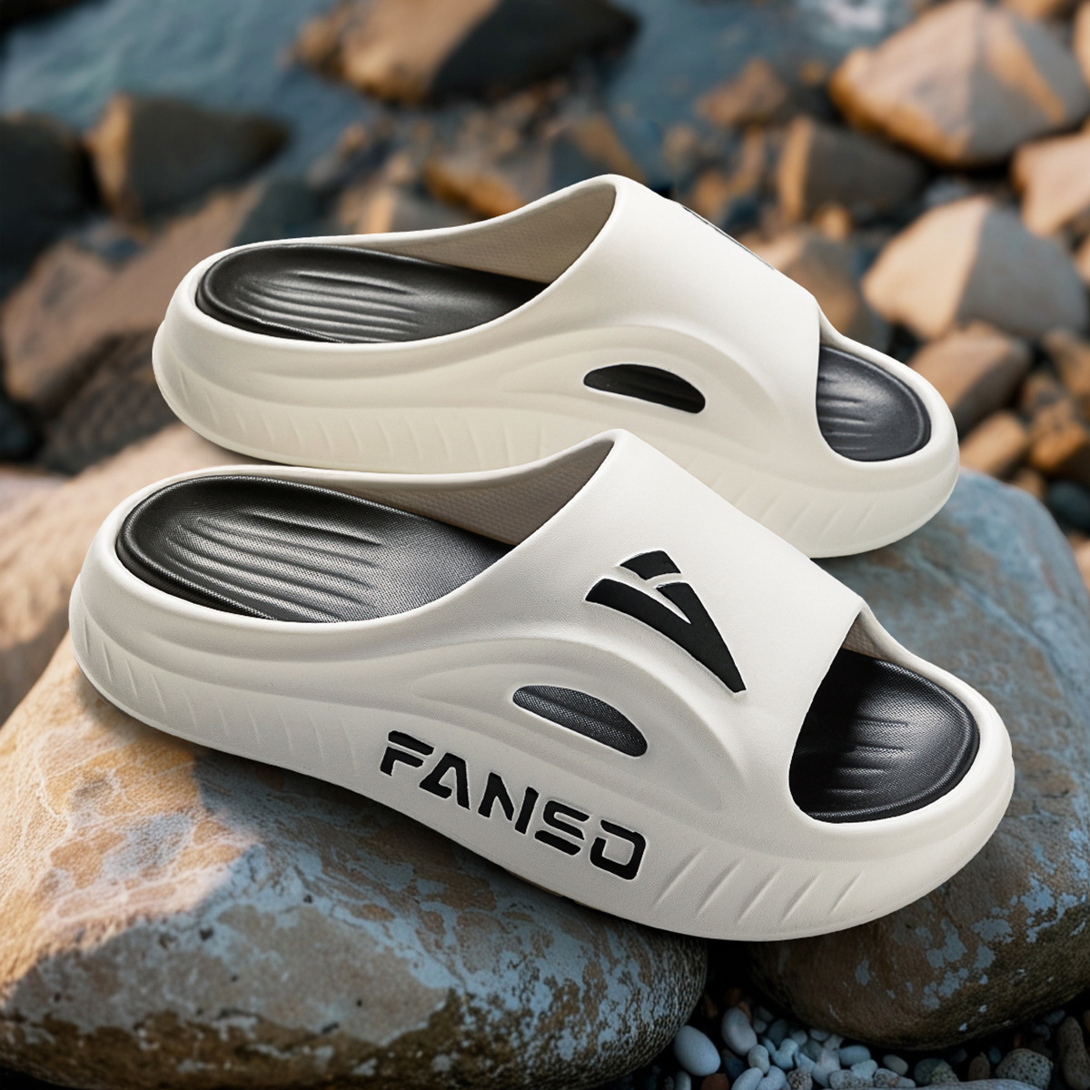Cross-border contrast sandals new indoor home non-slip bathroom outdoor travel beach sandals for men's summer