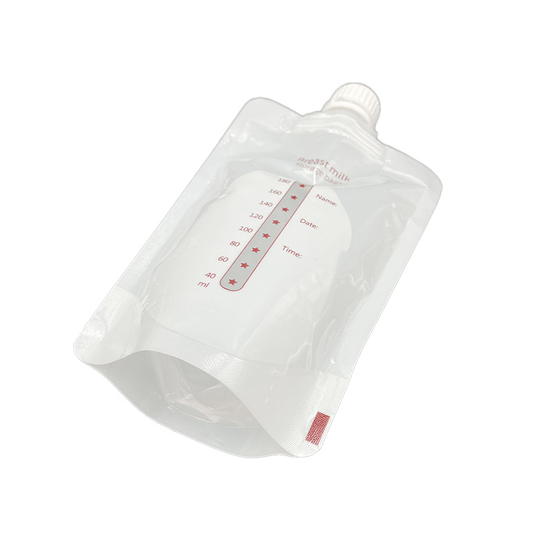 Picture of Breast Milk Storage Bag Manufacturer with Suction Nozzle 30 Pieces/Box Standing Breast Milk Bag Pe Material Thickeneded Colorful Milk Storage Bag