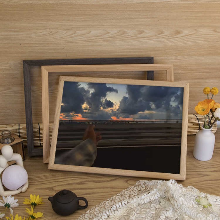 Picture of Digital Oil Painting Border Strip Outer Frame Mounted Retro Solid Wood Picture Frame Empty Frame Thin Edge Wooden Oil Picture Frame Custom