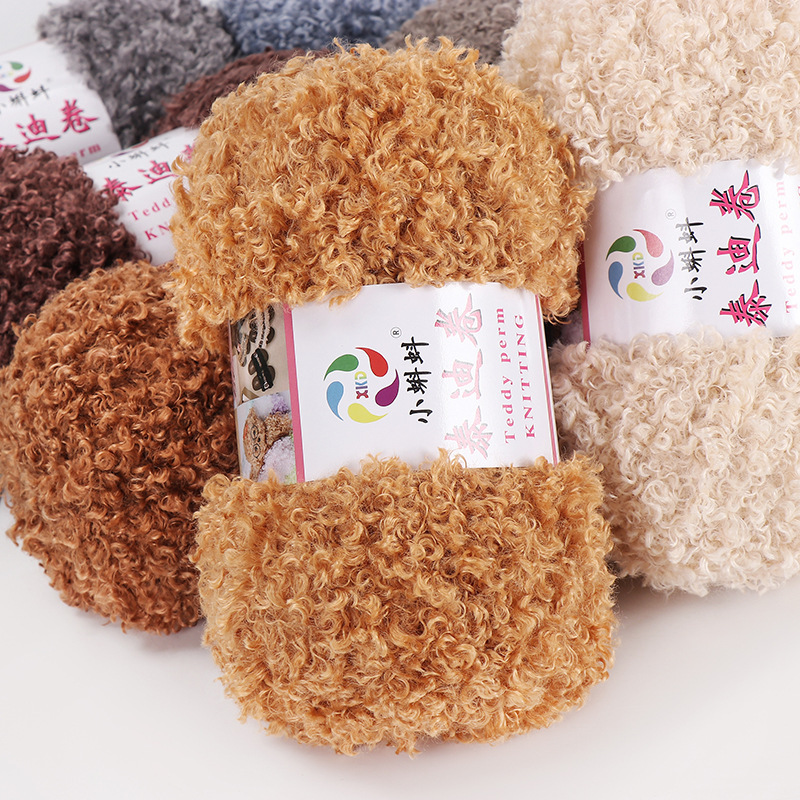Teddy Curly Wool Handmade DIY Wool Loop Coil Velvet Special Doll Thread Crochet Thread Hand Knitted Scarf