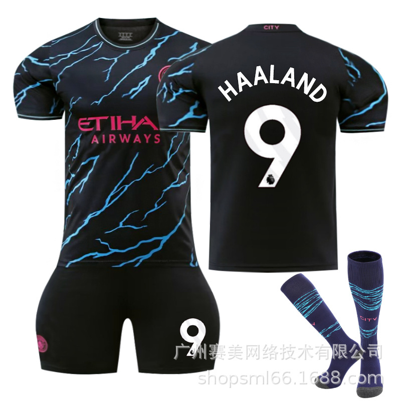 Picture of 23-24 Manchester City II away football uniform suit No. 9 Harland 17 de brauney 10 Rushford 47 Forden