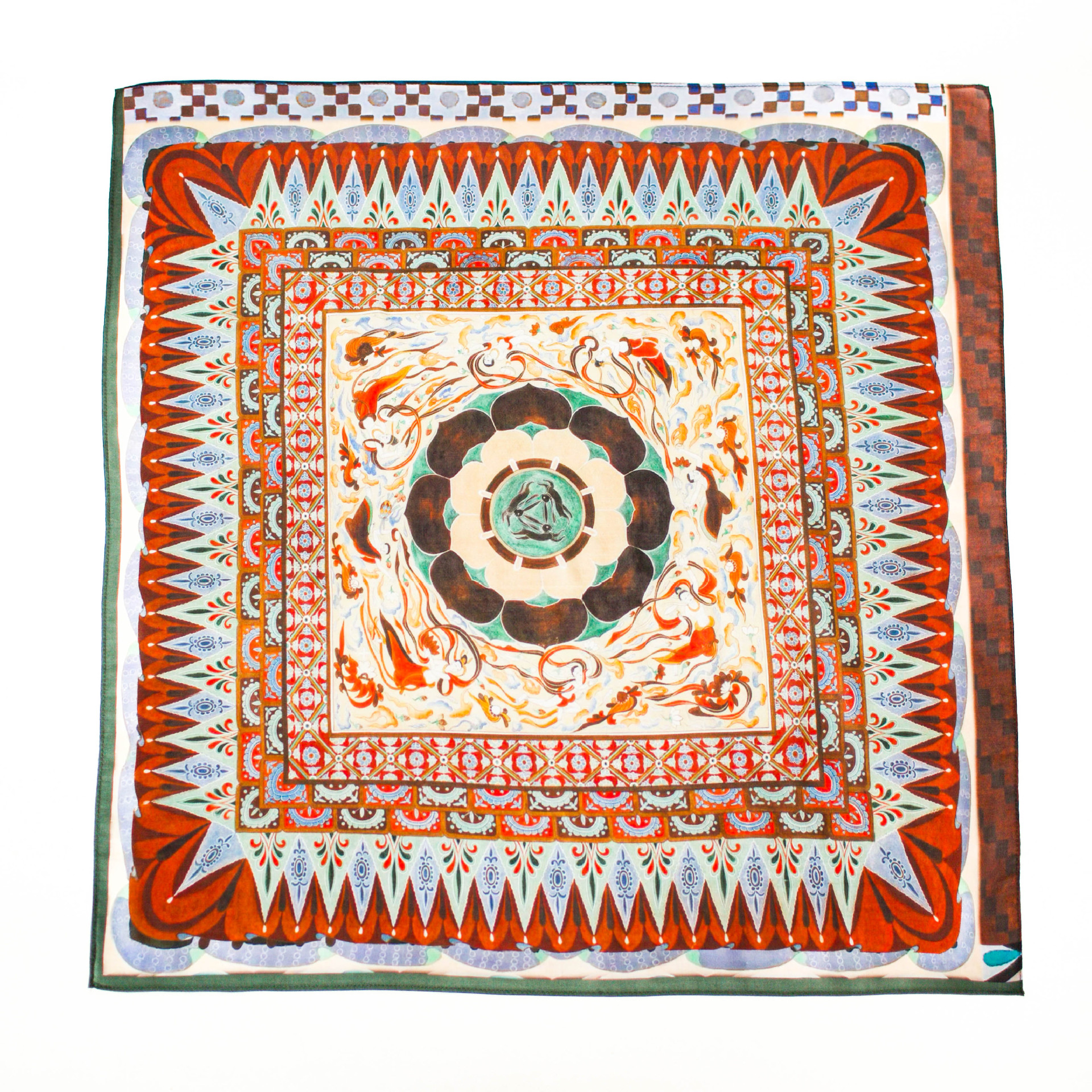 Picture of Collection New Vintage Original Artistic Mulberry Silk Silk Cotton Spinning Machine Side All-match 70 Square Scarf Elegant Shawl
