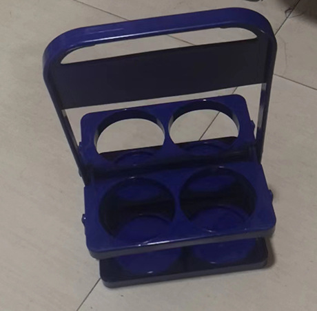 Picture of Wholesale beer plastic basket carrying blue foldable wine rack KTV6 bottle carrying frame red wine basket cup holder