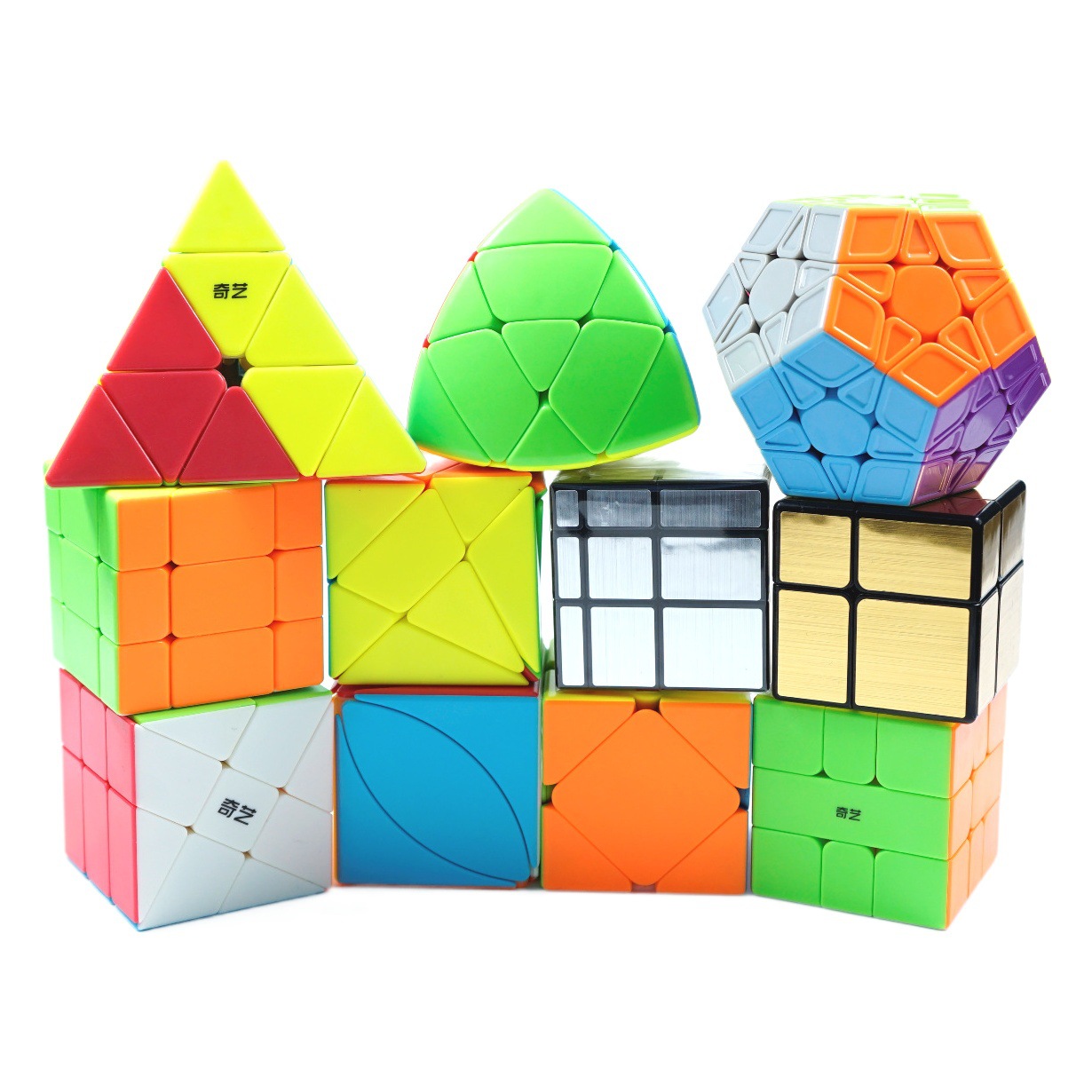 Qiyi two three four five order pyramid Rubik's cube shaped mirror Rubik's Cube children's educational toys Rubik's Cube wholesale