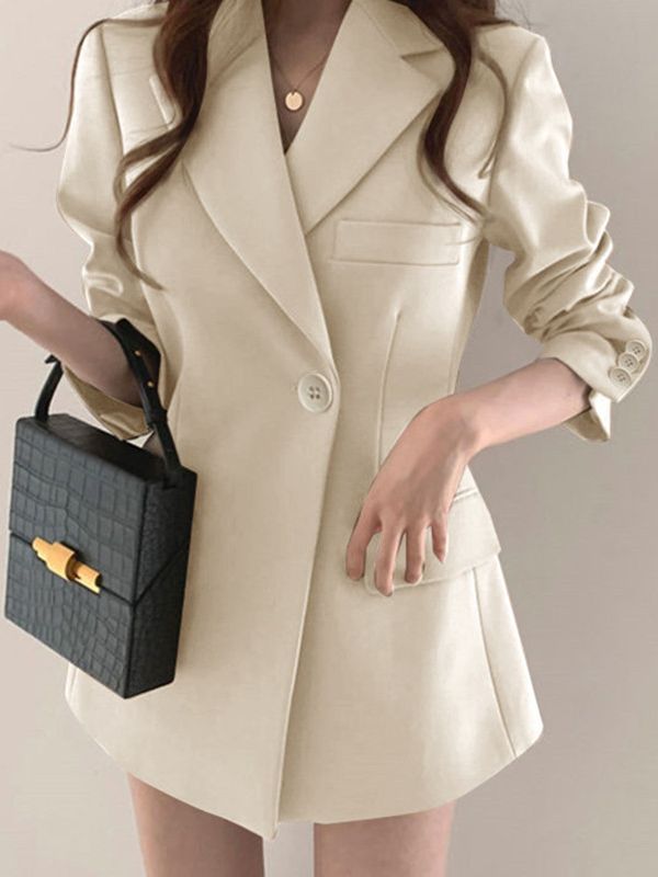 Picture of Black Casual 2025 New Spring and Autumn Korean Style Elegant Suit Top Suit Jacket Women's High Sense