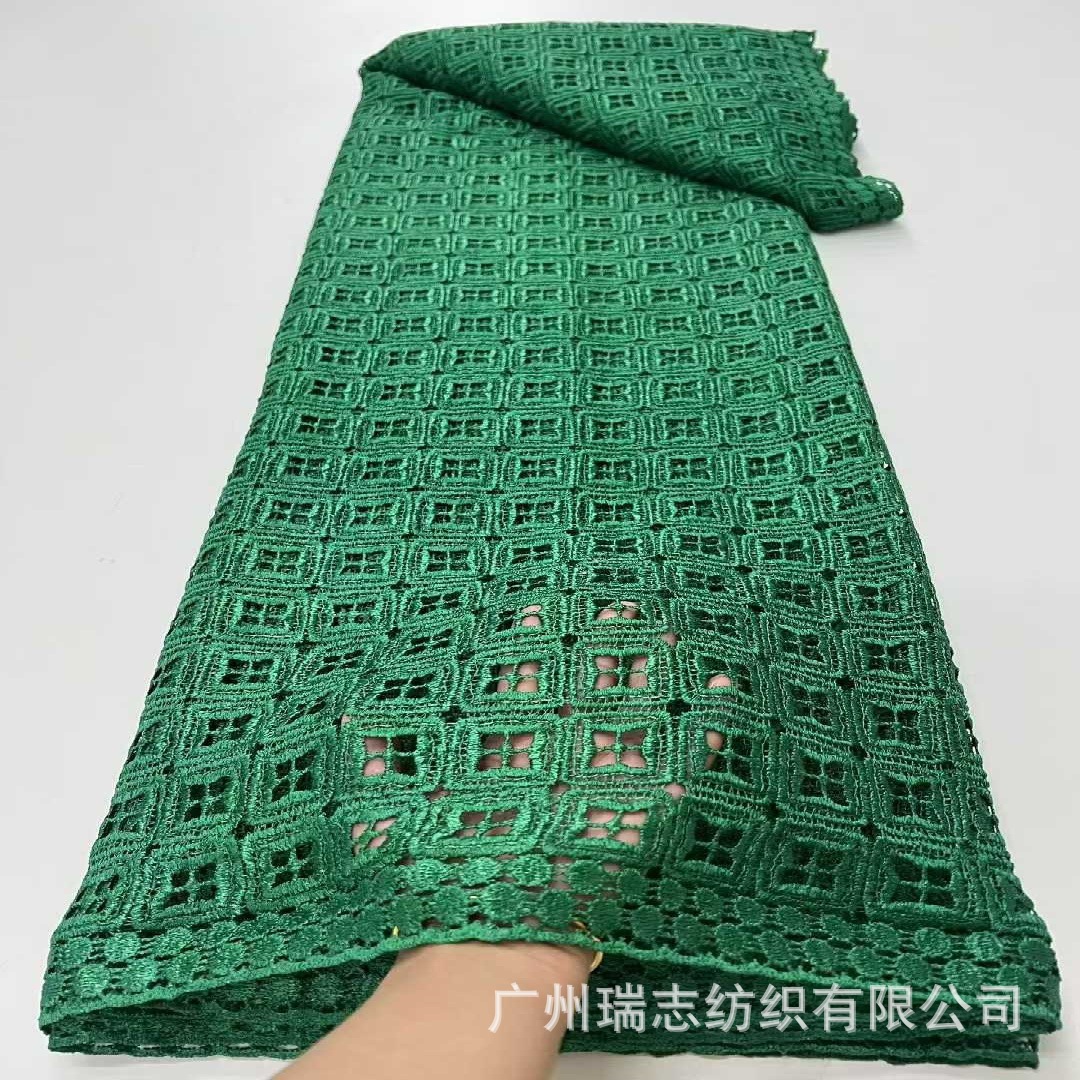 African lace African geometric plaid cutout water soluble embroidery fabric fashion dress stage costume fabric