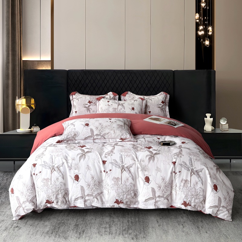 Casual Printed Cotton Four-Piece Set, Brushed Cotton Thickeneded Bed Bed Sheets, Quilt Cover, Autumn and Winter Bedding, Nantong Home Textiles