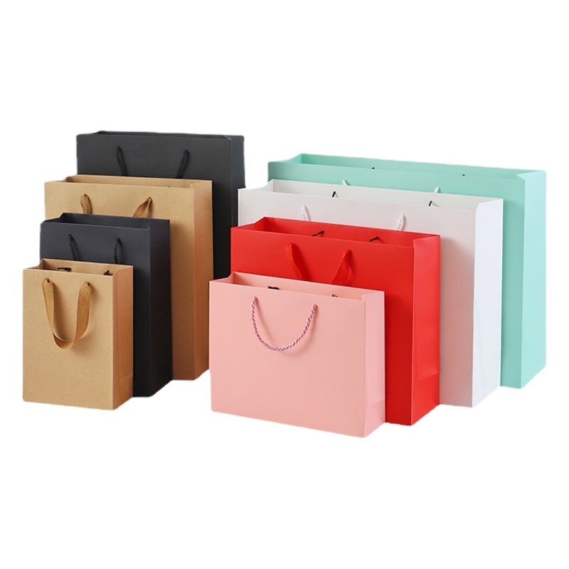 Handbag Kraft Paper Bag Christmas Packaging Gift Bag Gift Clothing Store Clothing Women's Clothing Printed Logo Large Quantity in Stock