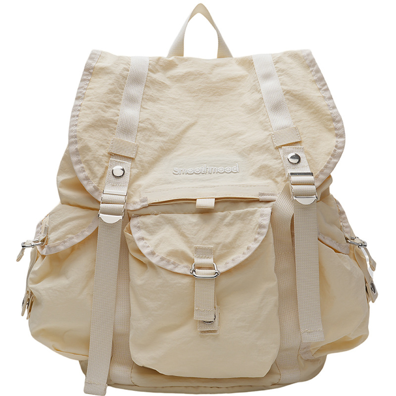 Picture of Korean Niche Design Casual Pleated Backpack 2025 New Nylon Versatile Large Capacity Lightweight Travel Backpack