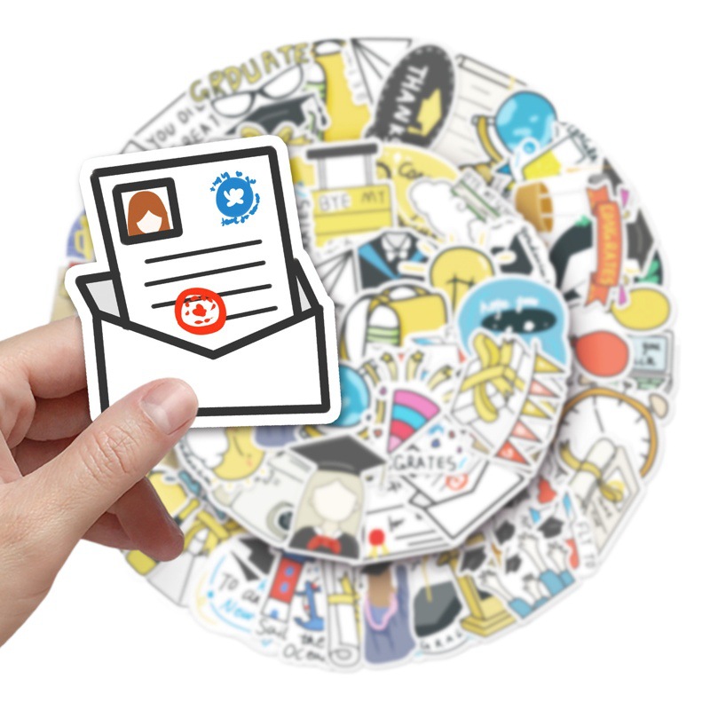 50 Graduation Season Graffiti Personality Original Hand Account Not Infringement DIY Mobile Phone Water Cup Luggage Sticker Waterproof