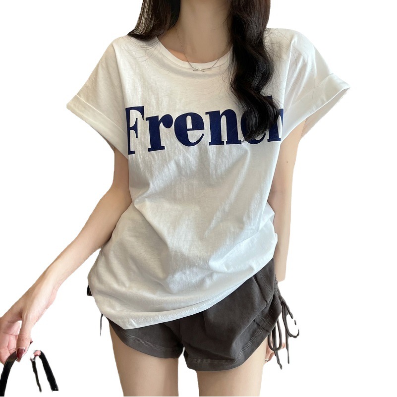 Internet Celebrity Slim Off-Shoulder Sweet and Cool Short-Sleeved T-Shirt for Women 2023 New Loose Bottoming Shirt Summer Student Top Women's Clothing