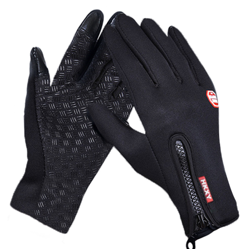 Picture of Touch Screen Gloves Winter Warm Fleece Gloves for Men and Women Cycling Outdoor Sports Non-Slip Snow Mountaineering Zipper Motorcycle