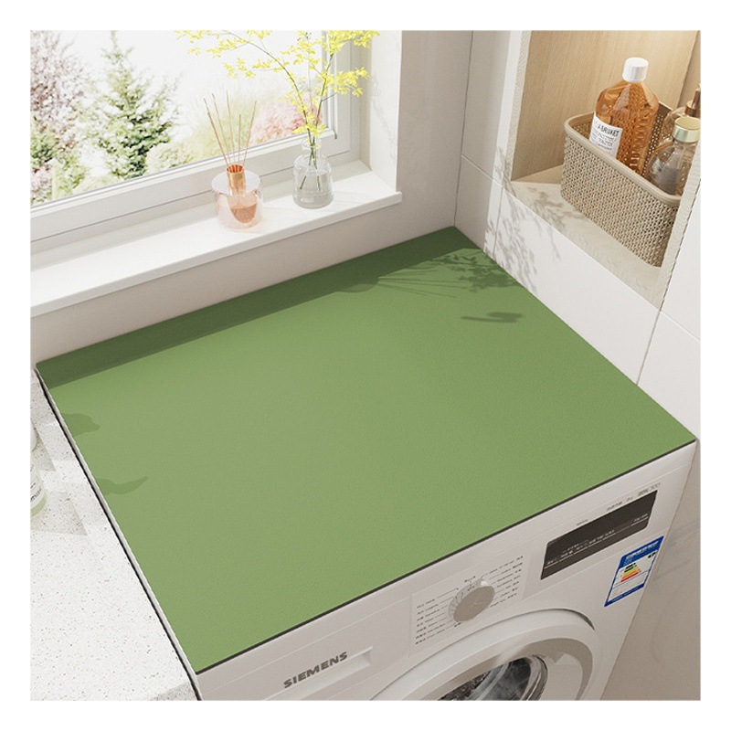 Simple solid color drum washing machine dust cover household absorbent quick-drying soft diatom mud dust cover one-piece delivery