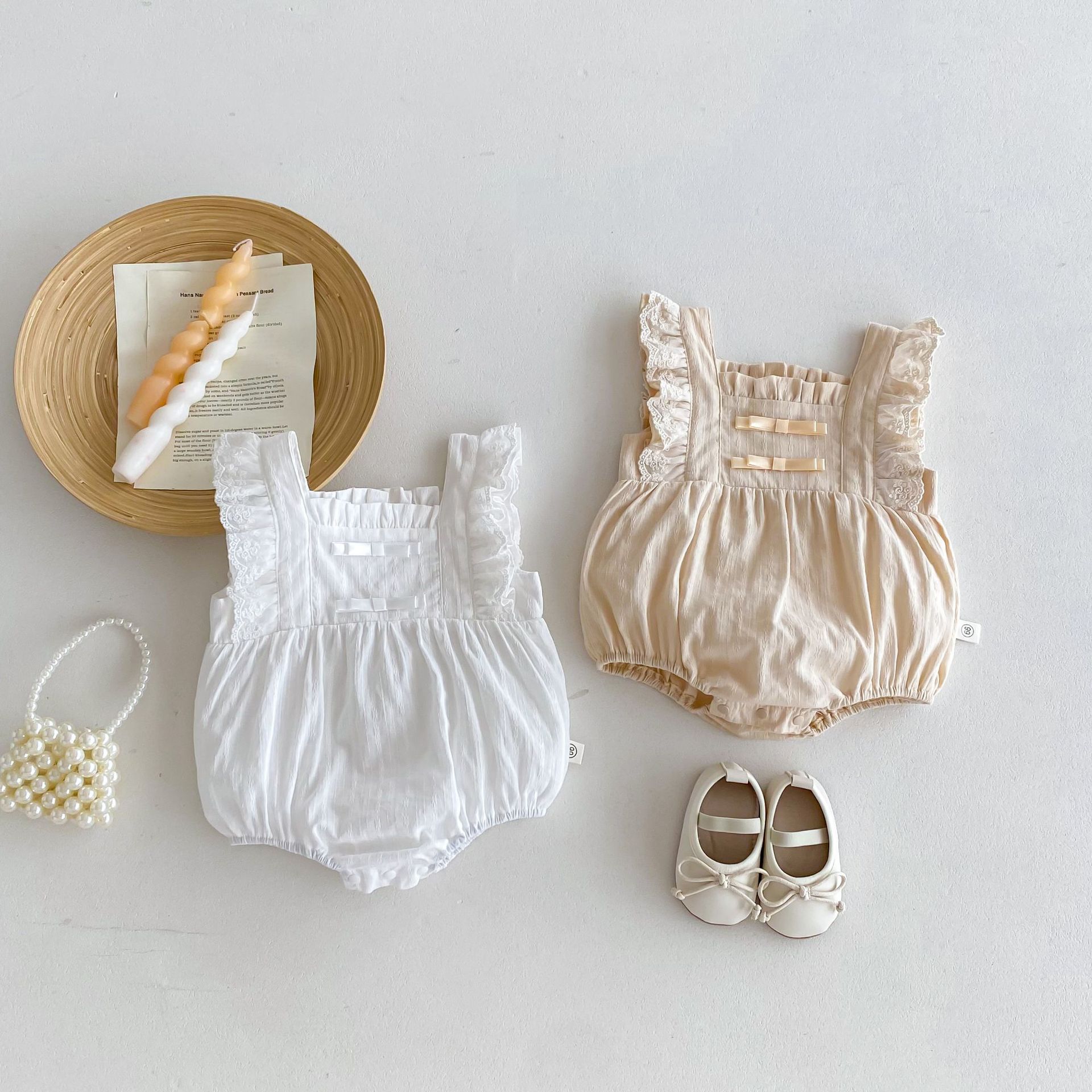 Summer Clothes for Baby Girls Ins Summer Small Flying Sleeve Princess Wrap Fart Clothes for Baby Thin Western Style Out-of-the-box Climbing Clothes