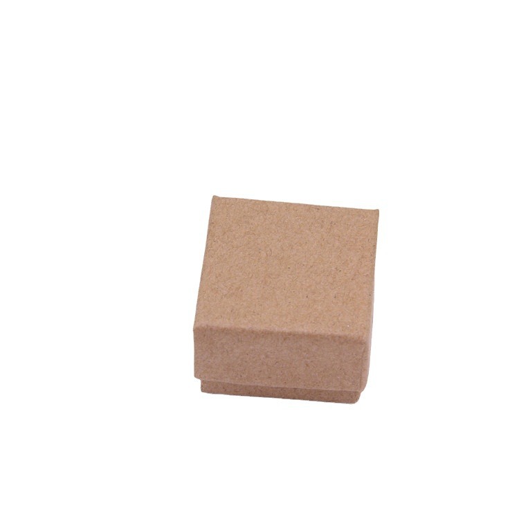 Picture of in stock supply DIY earrings jewelry packaging box heaven and earth cover small paper box retro kraft paper ring box wholesale