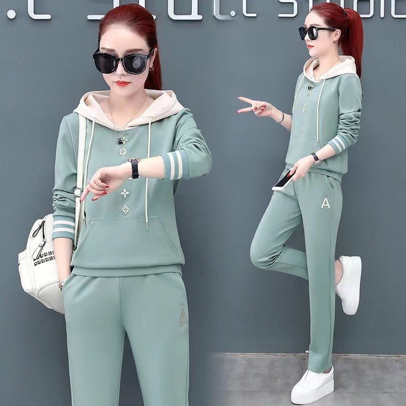 Salt Style Fried Street Casual Sportswear suit Women's Autumn Loose plus size Internet Celebrity Fashionable Two-Piece Set Ins Fashion Sweatshirt