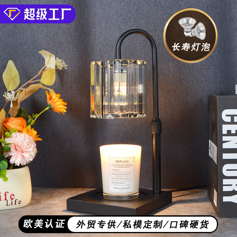 Creative High-End Fire-Free Candle Lamp Bedroom Atmosphere Aromatherapy Lamp Decorative Table Lamp North American Style Wax Melting Lamp