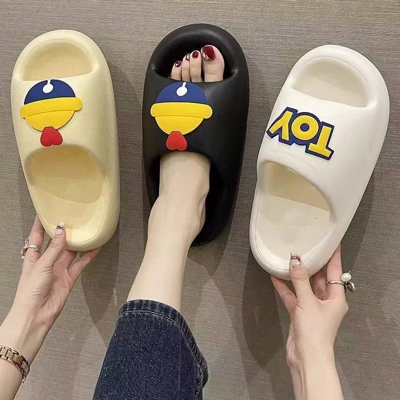 EVA Thick-soled Sandals and Slippers for Women's Summer Outer Wear Shoes Fashionable Couple's Bread Shoes Home Bathing Slippers for Men