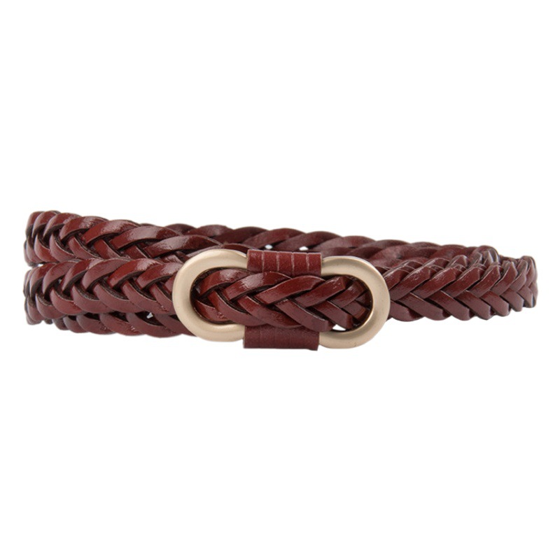 Woven Retro Women's Belt with Sweater Skirt Jeans Women's Pants Belt Women's Non-porous Belt Cross-border Hair