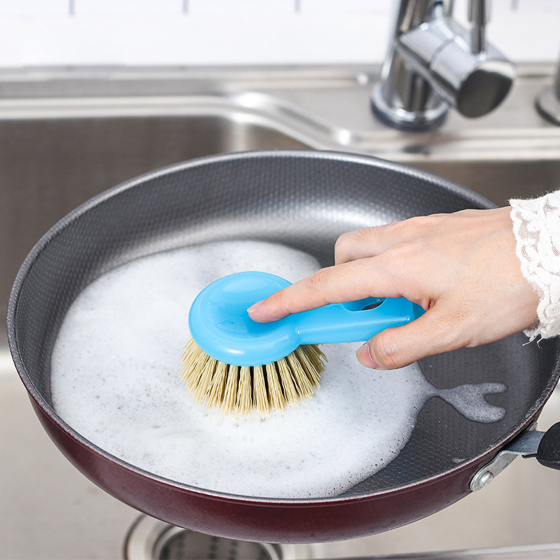 Japanese Style Upliftable Pot Brush Kitchen Silicone Cleaning Brush Household Oil Stain Cleaning Brush Dishes Wash Pot Brush Pot Artifact