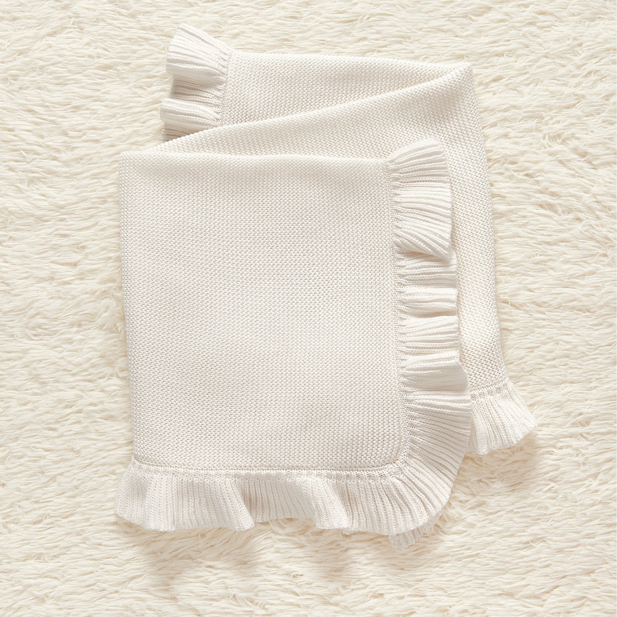 Picture of INS Wind Baby Cotton Ruffled Knitted Blanket Cover Blanket Newborn Blanket Cross-border Amazon AliExpress