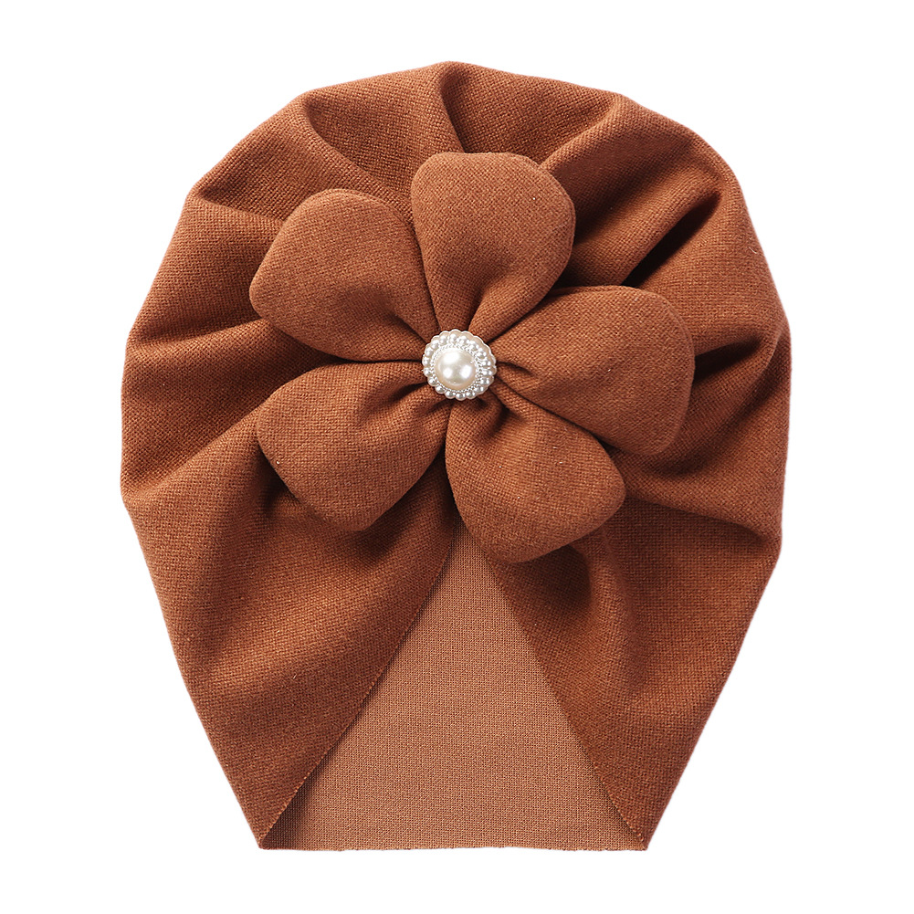 Picture of Cross-border new baby autumn and winter pullover cap imitation cashmere children's Indian hat infant Pearl Flower brimless hat